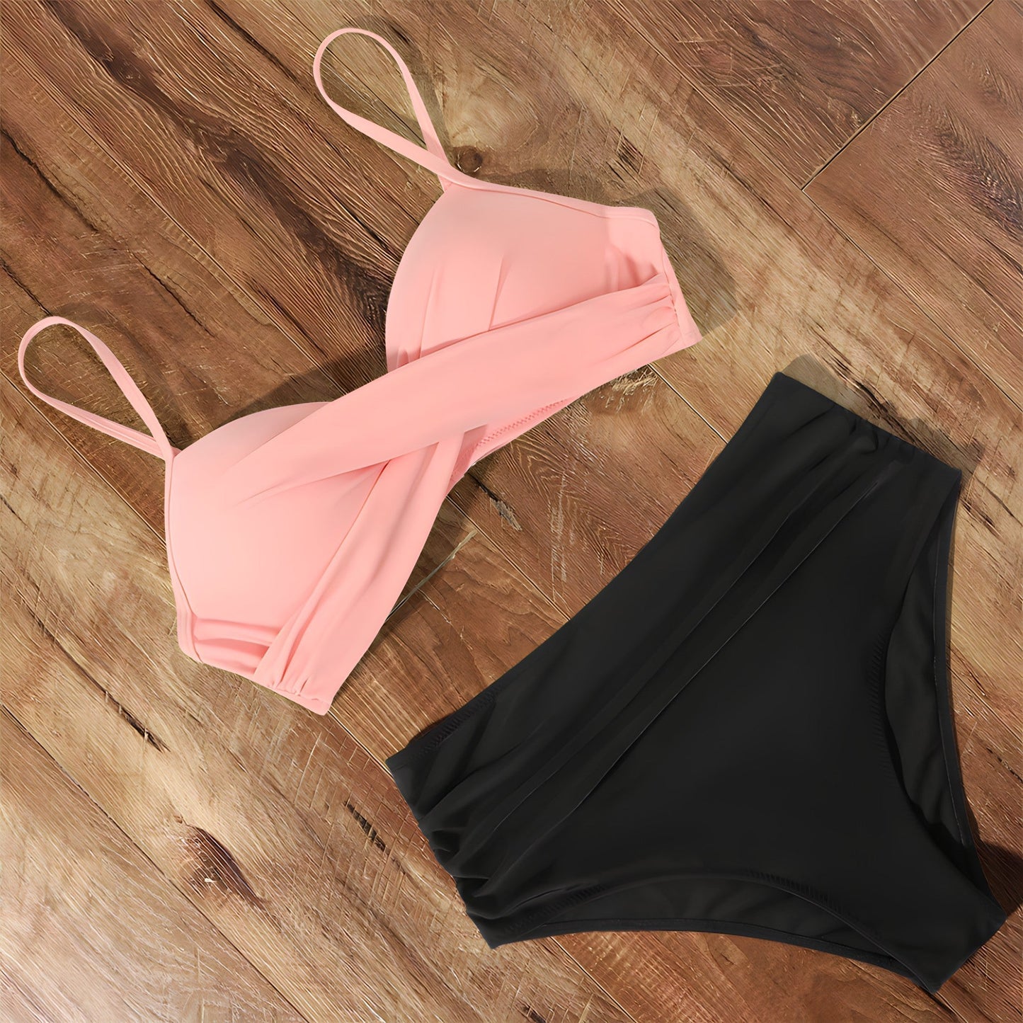 LB | Bikini z wysokim stanem i wiązaną górą z przodu