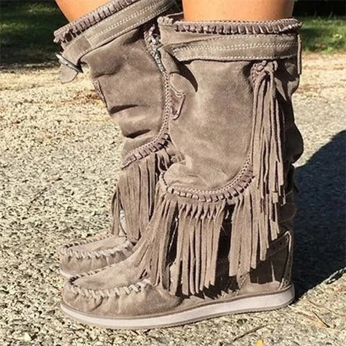 AS | Botki western z frędzlami boho