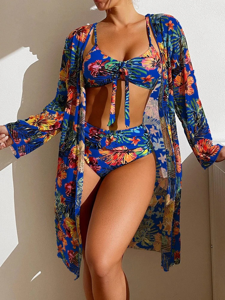 AS | 3-częściowe bikini w kwiaty z tuniką