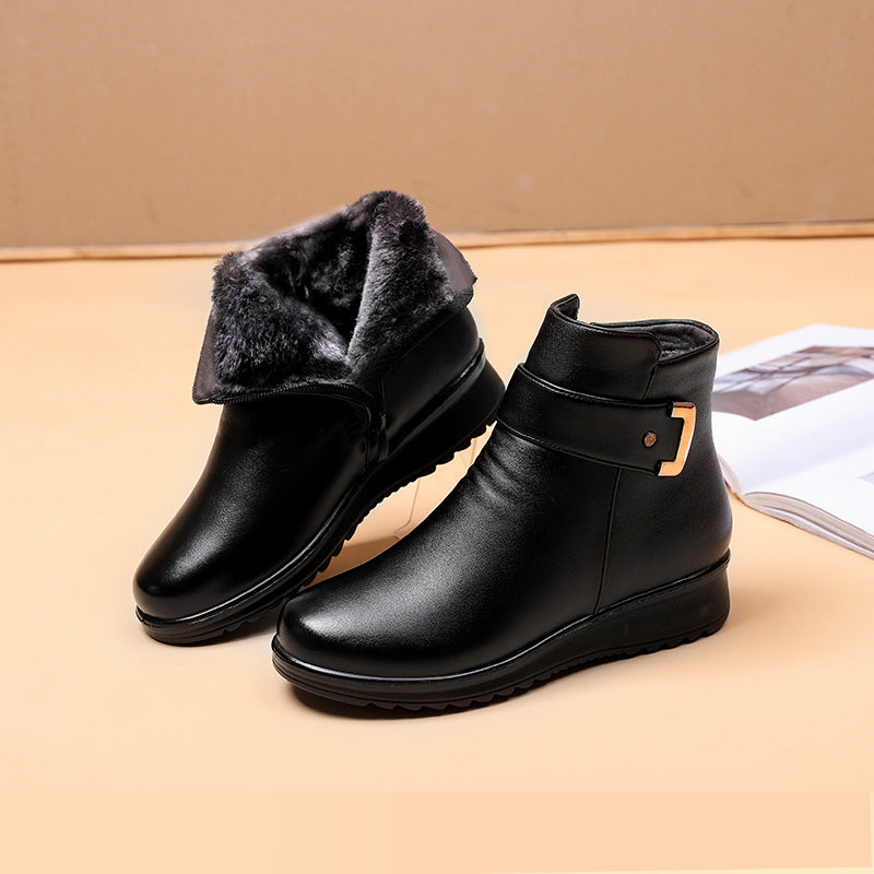 LB buty MW z prawdziwej skóry z metalową klamrą