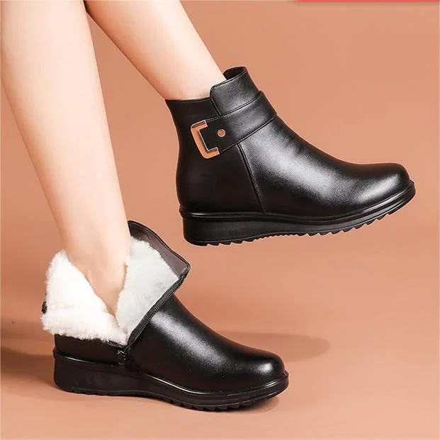 LB buty MW z prawdziwej skóry z metalową klamrą