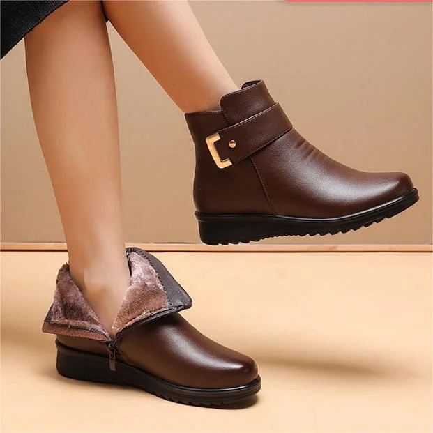 LB buty MW z prawdziwej skóry z metalową klamrą