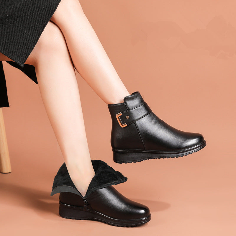 LB buty MW z prawdziwej skóry z metalową klamrą