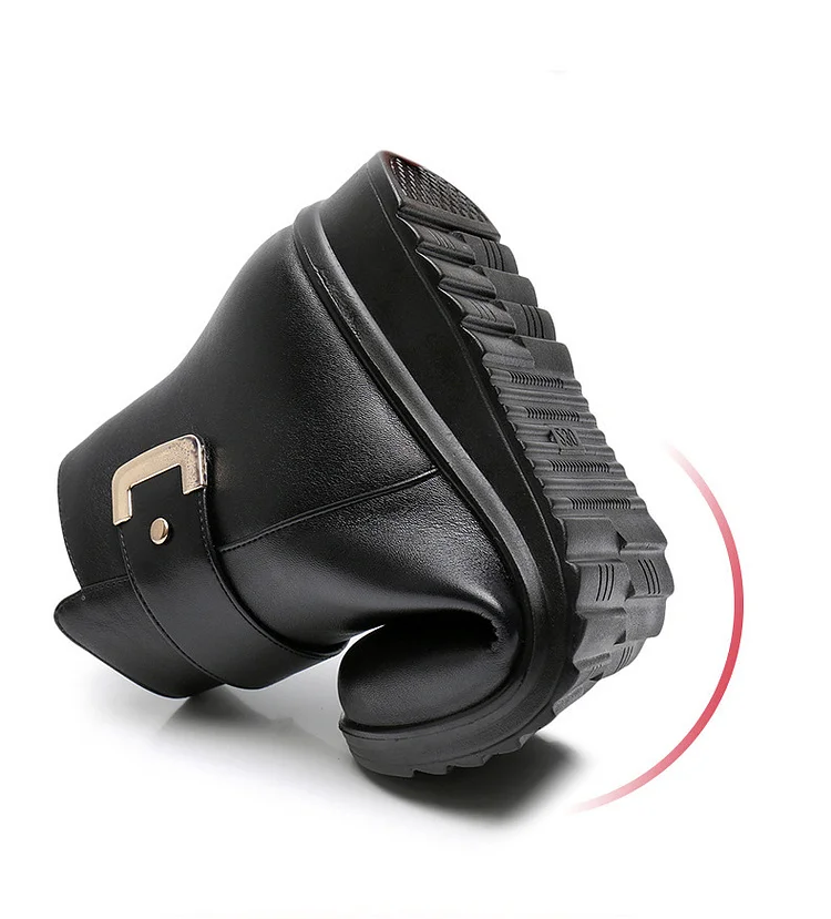 LB buty MW z prawdziwej skóry z metalową klamrą