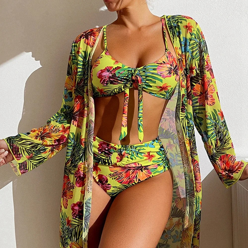 AS | Bikini z kwiatowym nadrukiem i nakładką