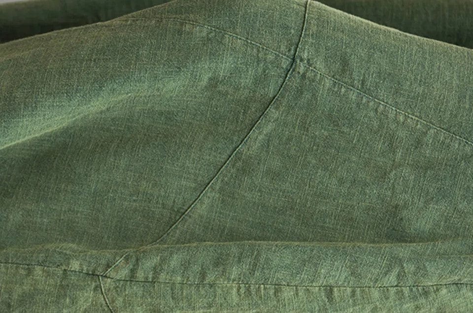 AS | Bawełniano-lniane spodnie typu baggy cargo