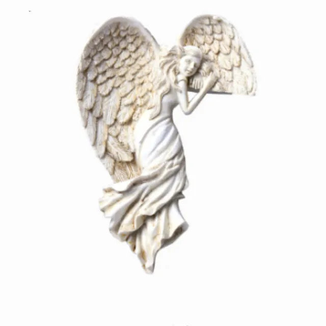 AngelGlow - Dekorace bílého okřídleného anděla