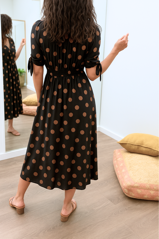 LB | MAYA ���� SPOTLIGHT POLKA MIDI DRESS