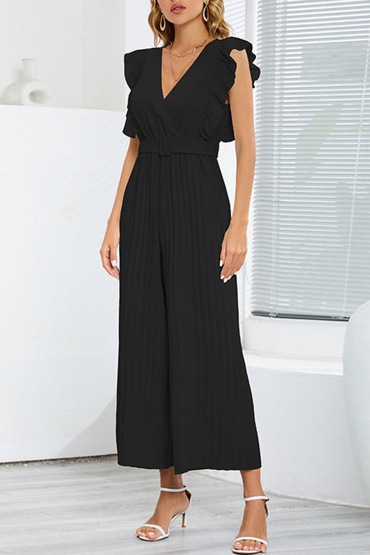 LB | Casualowa prostota z paskiem V-neck regularne kombinezony