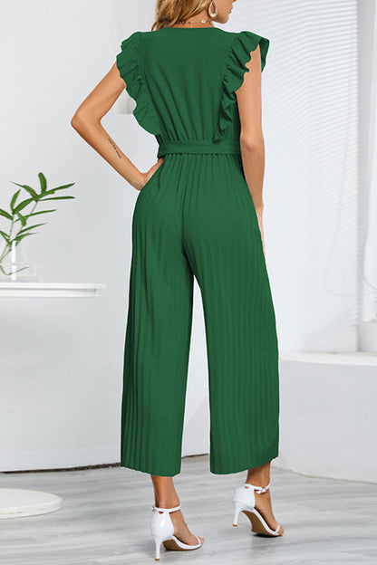 LB | Casualowa prostota z paskiem V-neck regularne kombinezony