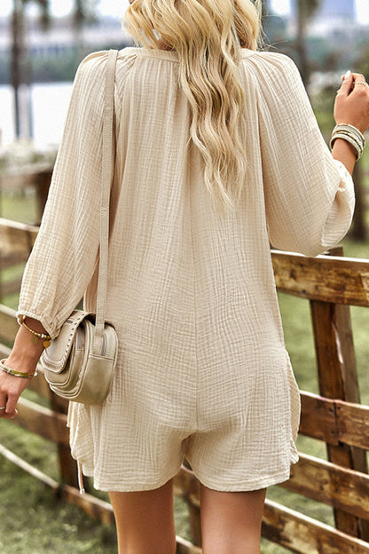 LB | Casual Simplicity Solid Bag Buckle O Neck Luźne kombinezony (4 kolory)