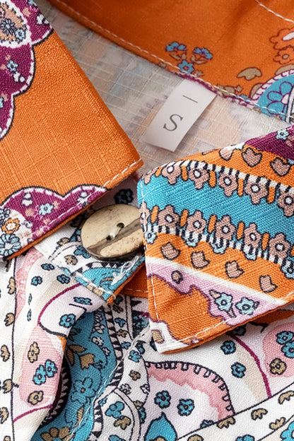 LB | Casual College National Totem Print Patchwork Wędzidełko O Neck Luźne kombinezony (3 kolory)