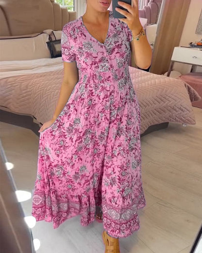 LB | Kwiecista sukienka maxi w stylu boho