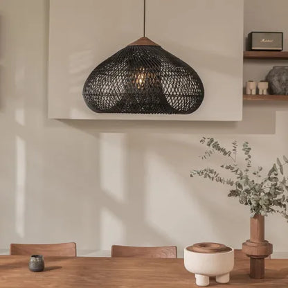 Japandi - osvětlení ve stylu wabi-sabi, lehká bubnová lampa se závěsným stínidlem