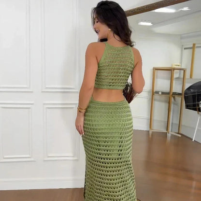 LB | elegancka sukienka maxi z wycięciami