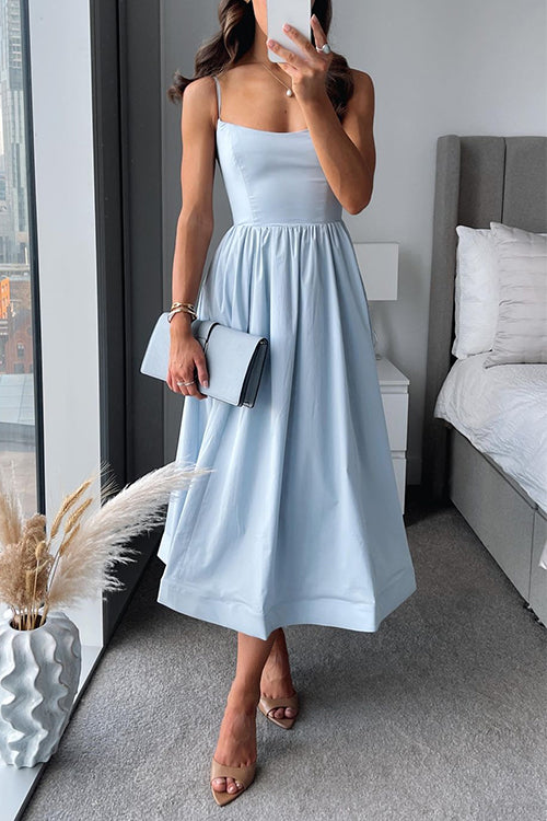 LB | Giselle™ Spaghetti strap A-line midi dress
