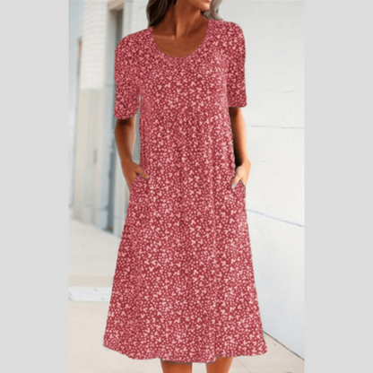 LB | ELEGANCKA SUKIENKA MIDI W KWIATY
