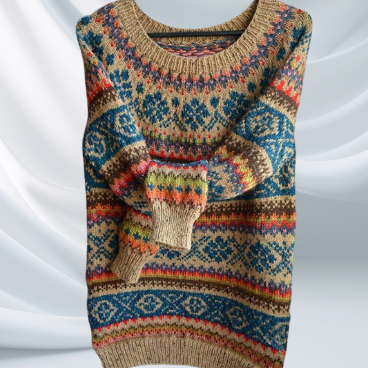 LB | Stylowy sweter w etniczne wzory