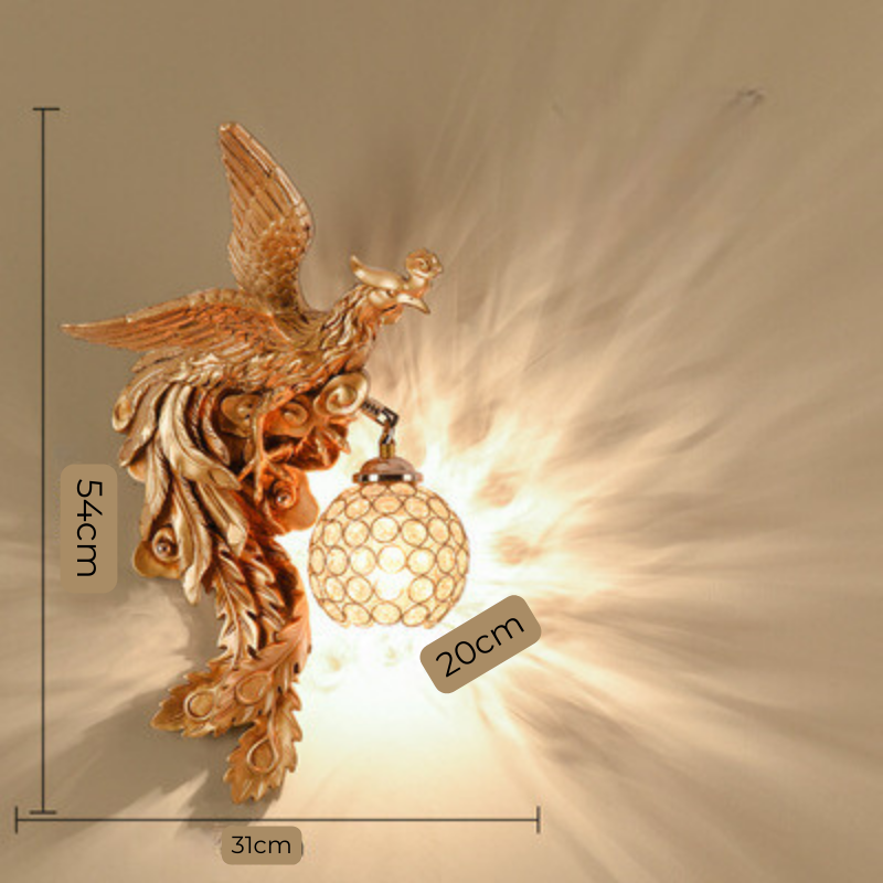 LuxeFlame - Nástěnné svítidlo Dragon Phoenix