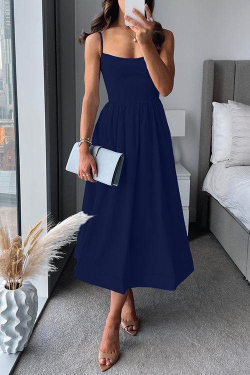 LB | Giselle™ Spaghetti strap A-line midi dress