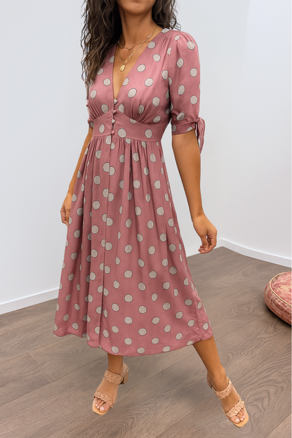 LB | MAYA ���� SPOTLIGHT POLKA MIDI DRESS