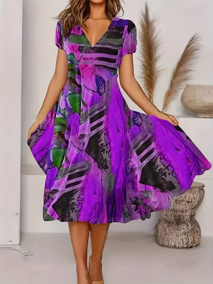 AS | Casualowa sukienka boho z krótkim rękawem