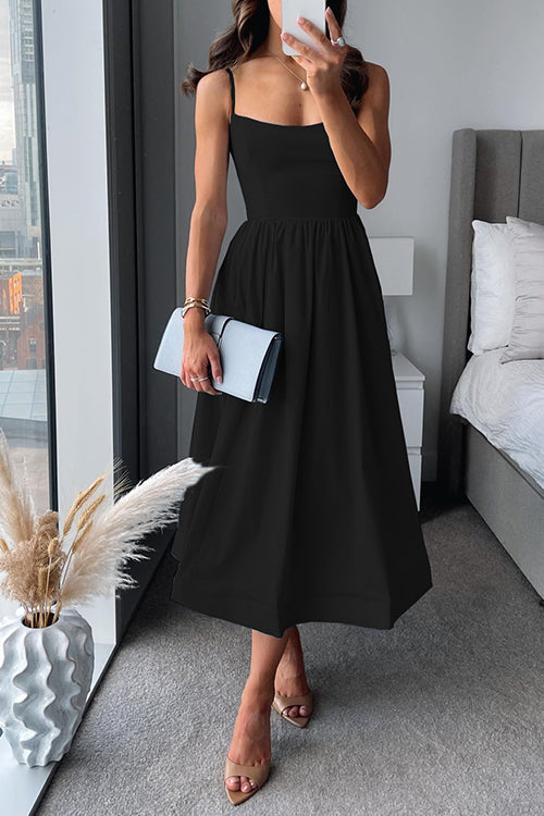 LB | Giselle™ Spaghetti strap A-line midi dress