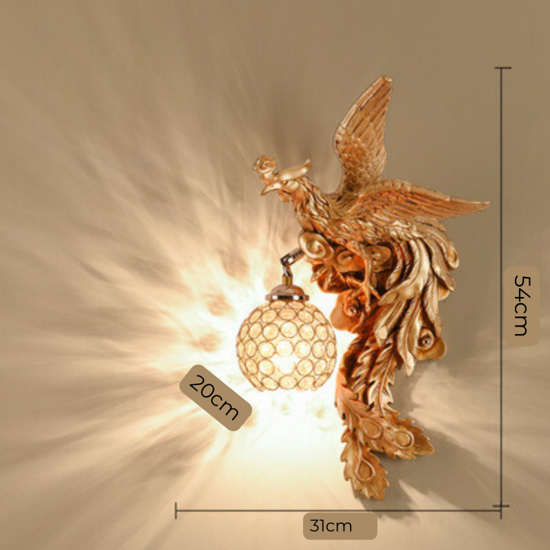 LuxeFlame - Nástěnné svítidlo Dragon Phoenix