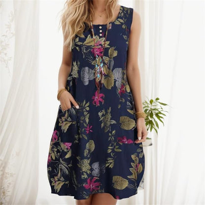 LB | Kwiecista bawełniana sukienka midi w stylu vintage