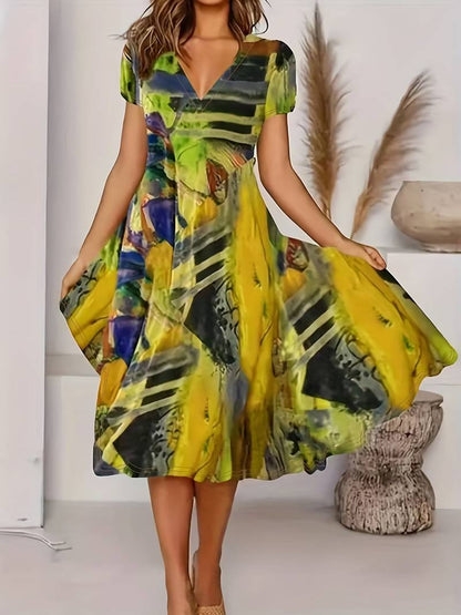 AS | Casualowa sukienka boho z krótkim rękawem