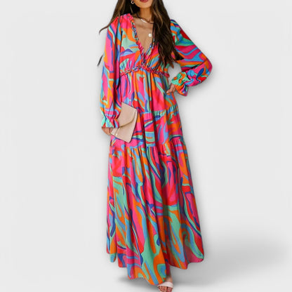 LB | FIOLETOWY ���� SUKIENKA MAXI SECRET GARDEN
