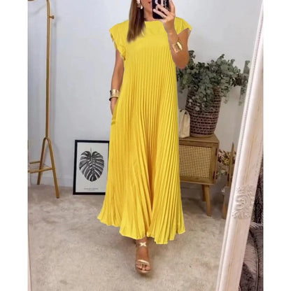 LB | Elegancka plisowana sukienka maxi