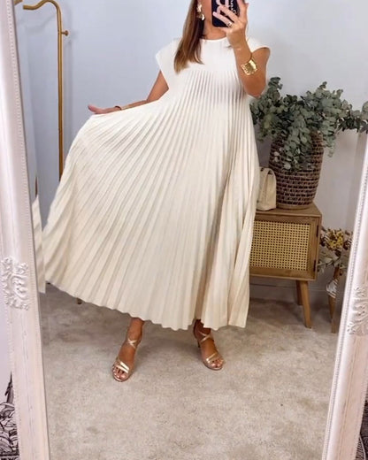 LB | Elegancka plisowana sukienka maxi