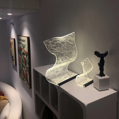 Elegantní akryl - akrylová stolní lampa Led