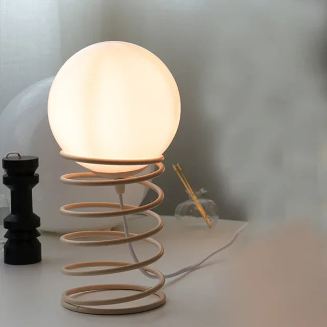 ArtisticStat - Stolní lampa z kovového skla s peřím
