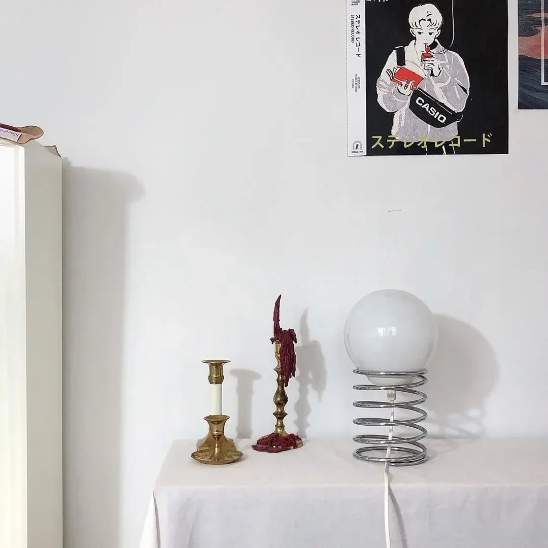 ArtisticStat - Stolní lampa z kovového skla s peřím