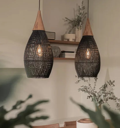 Japandi - osvětlení ve stylu wabi-sabi, lehká bubnová lampa se závěsným stínidlem