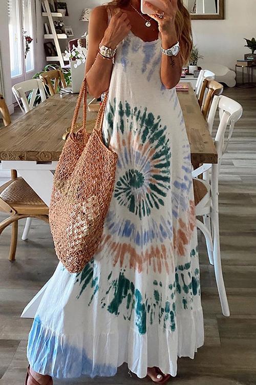 LB | Tie Dye sukienka maxi bez rękawów
