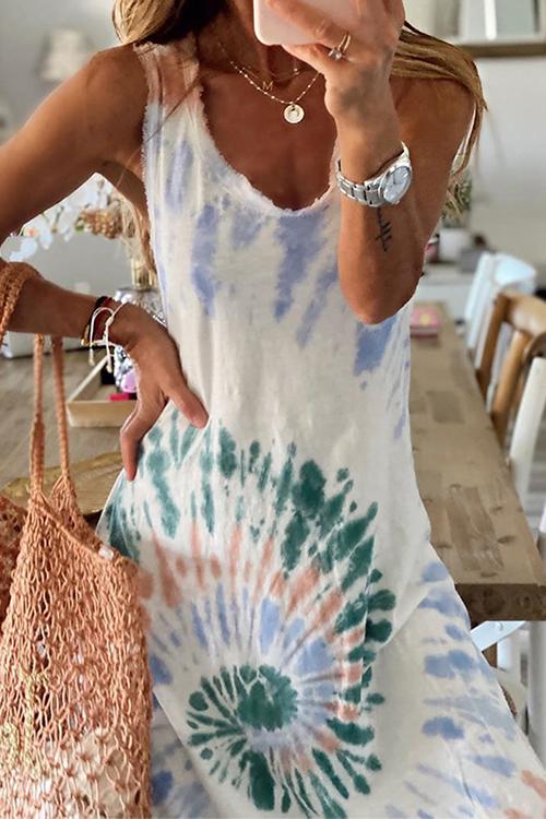 LB | Tie Dye sukienka maxi bez rękawów
