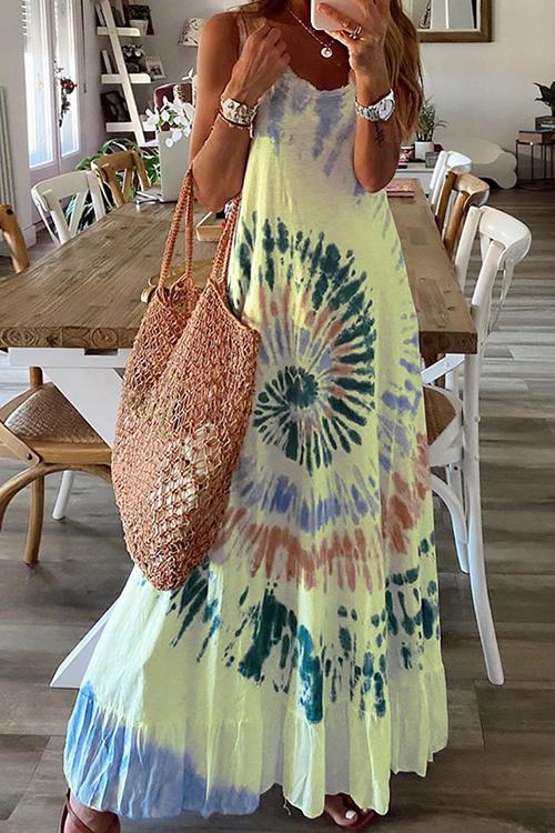 LB | Tie Dye sukienka maxi bez rękawów