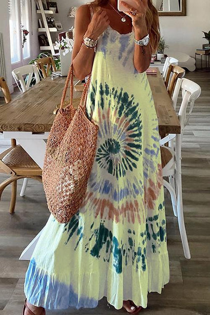LB | Tie Dye sukienka maxi bez rękawów