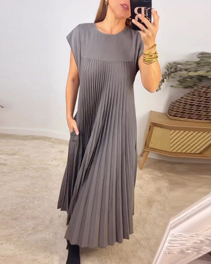 LB | Elegancka plisowana sukienka maxi