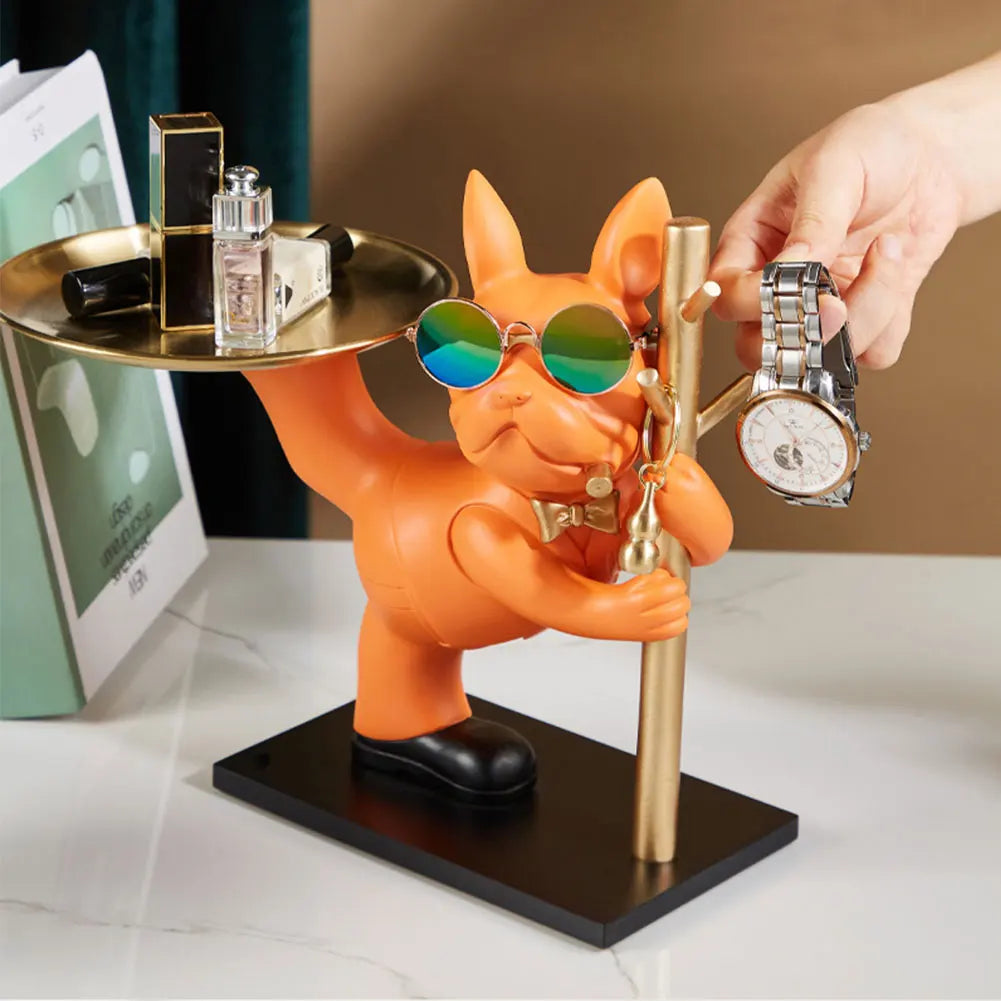 BarkBlend - Soška psa Dekorativní kovový podnos