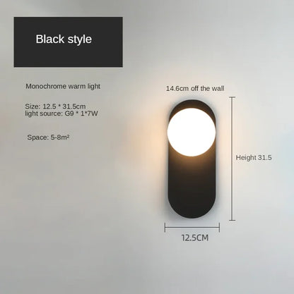 GildedGlimmer - Skleněná globe moderní led nástěnné svítidlo