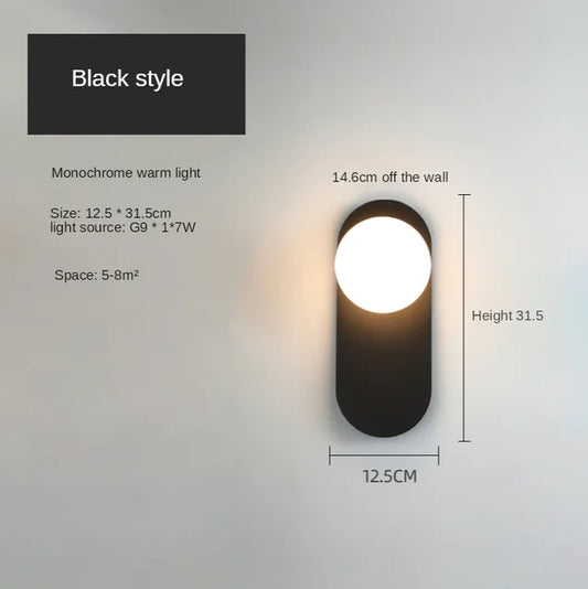 GildedGlimmer - Skleněná globe moderní led nástěnné svítidlo
