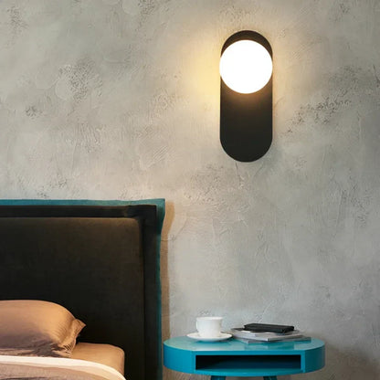 GildedGlimmer - Skleněná globe moderní led nástěnné svítidlo