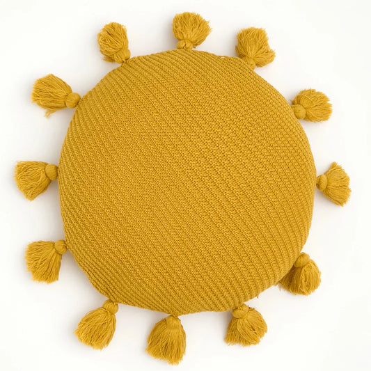 TasseledPlush | Měkký kulatý polštář na sedadlo