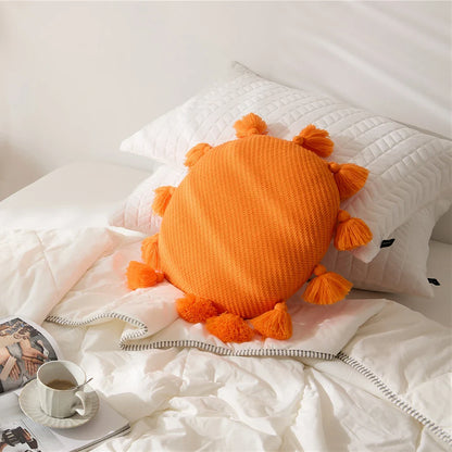 TasseledPlush | Měkký kulatý polštář na sedadlo