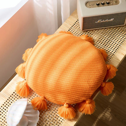TasseledPlush | Měkký kulatý polštář na sedadlo