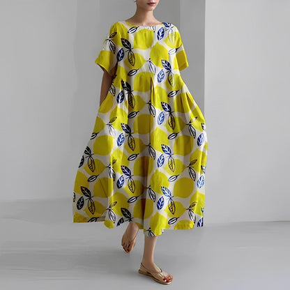 LB | Retro Big Swing Luźna sukienka maxi